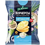Чипсы Dr. Korner цельноз. кукурузно-рисовые со сметаной и зел. луком, 50г
