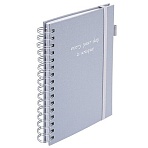 Бизнес-тетрадь на гребне А5 148×216 ммBRAUBERG «Calipso» под кожурезинкаклетка80 л. серая116253