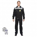 Костюм рабочий летний мужской л10-КБР черный/серый (размер 48-50, рост 182-188)