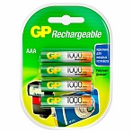 Батарейки аккумуляторные Ni-Mh мизинчиковые КОМПЛЕКТ 4 шт. AAA (HR03) 950 mAh, GP-2DECRC4