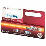 Батарейки алкалиновые «мизинчиковые» КОМПЛЕКТ 12 шт., PHILIPS Power Alkaline, ААА (LR03, 15А), блистер
