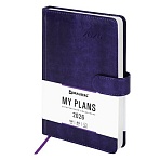 Ежедневник датированный 2026 А5 138×213 мм, BRAUBERG «Legend», под кожу, застежка, фиолетовый