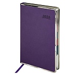 Ежедневник датированный 2026 А5 148×218мм GALANT «Infinity Silver», под кожу, фиолетовый