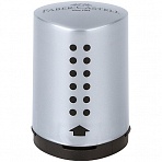 Точилка пластиковая Faber-Castell «Grip 2001 Mini», 1 отверстие, контейнер, серебряная