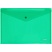превью Папка-конверт на кнопке СТАММ А4, 180мкм, пластик, прозрачная, зеленая