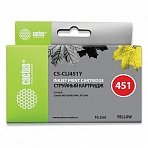 Картридж струйный CACTUS совместимый (CLI-451Y) Pixma iP7240, желтый