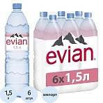 Вода минеральная Evian ПЭТ, негаз., 1.5 л