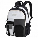 Рюкзак BRAUBERG BLOCKS универсальный, 2 отделения, карман-антивор, черный/серый/белый, 44×32х17 см