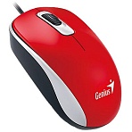 Мышь компьютерная Genius DX-110, USB, оптическая, 1000 DPI 1.5m, красный