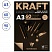 превью Блокнот для эскизов и зарисовок 60л. А3 на склейке Clairefontaine «Kraft», 90г/м2, верже, черный/крафт