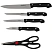 превью Набор ножей из нерж. стали 6 пр, ручка пластик, модель MAL-S02B