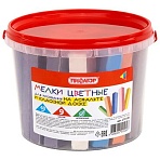 Мел в ведерке для асфальта и классной доски 40 штук, цветной квадратный, ПИФАГОР