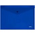 превью Папка-конверт на кнопке СТАММ А4, 180мкм, пластик, непрозрачная, синяя