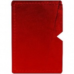 Кардхолдер OfficeSpace, 3 отделения, 10×7см, натуральная кожа, красный