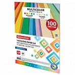 Бумага цветная 10 цветов BRAUBERG «MULTICOLOR» А480 г/м2100 л. (10 цв. x 10 л. )115350