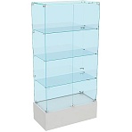 Витрина W_ Истра 9 закрытая, задн. стенка стекло 900×450х1800 серый