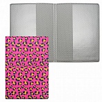 Обложка для паспорта «Леопард», кожзам, розовая с цветным принтом, ДПС