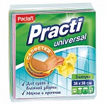 Салфетки универсальные, комплект 3 шт., 38×38 см, PACLAN «Practi», нетканое полотно