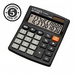 Калькулятор настольный Citizen SDC-810NR, 10 разрядов, двойное питание, 102×124×25мм, черный