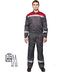 Костюм рабочий летний муж. Л20-КПК сер/красн (р.56-58) 194-200 (Арсенал-СП)