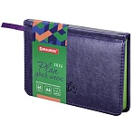 Еженедельник датированный 2026, МАЛЫЙ ФОРМАТ 95×155 мм, А6, BRAUBERG «Rainbow», под кожу, сиреневый