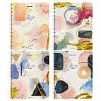 Тетради КОМПЛЕКТ 4 шт., А5, 96 л., BRAUBERG, гребень, клетка, глянцевый лак, «Insight»