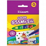 Фломастеры-штампы Luxor «Color Stamper», 08цв., смываемые, картон, европодвес