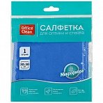 Салфетка для оптики и стекла OfficeClean «Стандарт» микрофибра, 30×30см, синяя