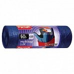 Мешки для мусора 60 л, с ушками, синие, рулон 16 шт., ПВД, 30 мкм, 60×75 см, PACLAN «Multitop Lux»