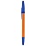 превью Ручка шариковая СТАММ «Оптима» 4шт., синие, 1.0мм, оранжевый корпус, пакет с европодвесом