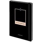 Ежедневник недатированный с резинкой А5 145×203 мм, BRAUBERG, твердый, 128 л., «Black»