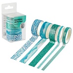 Набор клейких декоративных лент MESHU «Blue pattern», 5шт