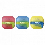 Точилка FACTIS EVO36R (Испания), с контейнером и стирательной резинкой, 50×50×25 мм, ассорти