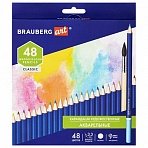 Карандаши художественные цветные акварельные BRAUBERG ART CLASSIC48 цветовгрифель 3.3 мм181532