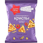 Чипсы Happy Corn цельно кукурузно рисовые, пряный томат, без жарки 50гx18ш/УП