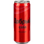Напиток Добрый Кола газ без сахара 0.33л ж/б