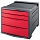 Блок из 4 закрытых лотков для бумаги, настольный, ESSELTE «VIVIDA», 285×245×365 мм, красный
