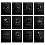 Тетради предметные, КОМПЛЕКТ 12 ПРЕДМЕТОВ, 48 л., матовая ламинация, лак, BRAUBERG «MAJESTIC BLACK»