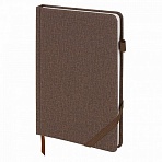 Ежедневник недатированный А5 (138×213 мм) BRAUBERG «Finest», 136 л., кожзам, резинка, коричневый