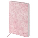 Ежедневник датированный 2026 А5 138×213 мм, BRAUBERG «Ice», под кожу, розовый
