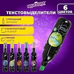 Набор текстовыделителей 6 НЕОНОВЫХ ЦВЕТОВ, ЮНЛАНДИЯ «КОСМОС», линия 1-5 мм