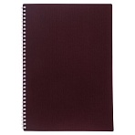 Тетрадь обложка пластик, А4, 80 л., гребень, клетка, HATBER, «VELVET» Бордо, 081564