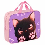 Папка на молнии с ручками BRAUBERG А4, 1 отделение, полиэстер, 80 мм, Paw prints