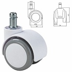 Колеса (ролики) BRABIX для кресла, прорезиненные, SLIM, КОМПЛЕКТ 5 шт., шток d 11 мм, белые