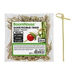 Шпажки-пики для канапе бамбуковые форма «Узелок» 9 см, 100 шт., BOOMHOUSE (БУМХАУС)