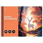 Альбом для акварели, 30л., А4, на склейке BG «Сказочный олень», 180г/м2