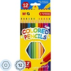 Карандаши цветные MG деревянные шестигранные, 12 цв в наборе