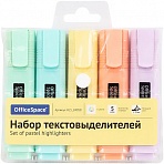 Набор текстовыделителей OfficeSpace 05цв., пастельные цвета, 1-5мм, европодвес