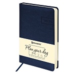 Ежедневник датированный 2026 А5 138×213 мм, BRAUBERG «Imperial», под кожу, синий