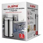 Ведро-контейнер для мусора урна с педалью LAIMA «Classic Plus»5 литровзеркальноеТурция608112